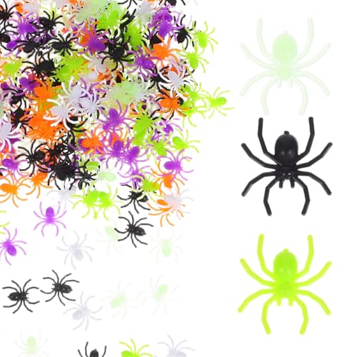 YARNOW 300 Stück Realistische Halloween-Kunststoffspinnen Mini-Fälschungsspinnen Spielzeug Gruselige Streich-Requisiten Für Halloween-Partydekorationen Heimdekoration von YARNOW