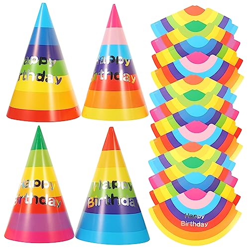 YARNOW 32 Stück Geburtstagsfeier Hüte für Bunte Partyhüte Hochwertige Papierzubehör für Unvergessliche Feiern und Diy Partyspaß von YARNOW