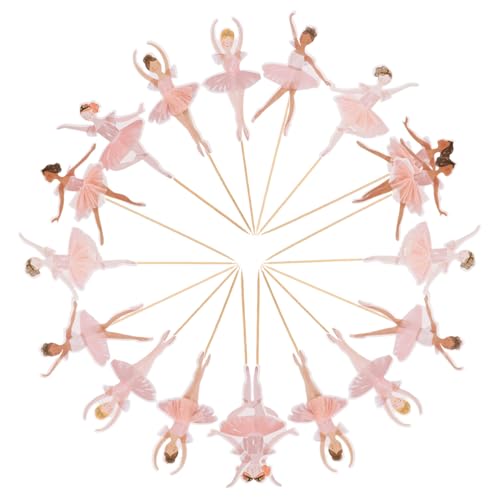 YARNOW 36 Stück Teiliges Ballerina Kuchen-dekor Rosa Ballett Mädchen Figuren Tortendeko für Hochzeit Babyparty Geburtstagsparty mit Cocktail Picks Einfach zu Platzieren und Vielseitig von YARNOW