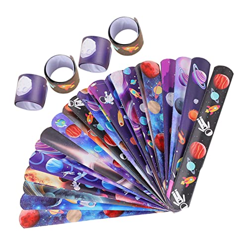 YARNOW 36 Stück Teiliges Slap Armband für Weltraum Thema Zufällige Designs für Partys und Leicht und Tragbar Geburtstagsfeiern und Kindertage von YARNOW