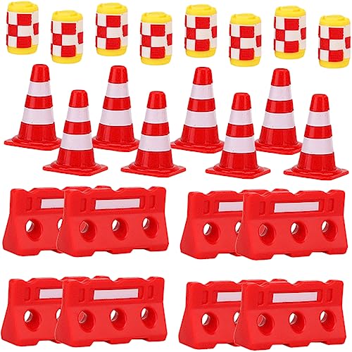 YARNOW 36Stücke Teiliges Verkehrszeichenspielzeug Für Kognitionsspielzeug Mit Roten Pylonen Roten Wasserbarrieren Und Gelben Warnböcken Lernspielzeug Für Verkehrserziehung von YARNOW