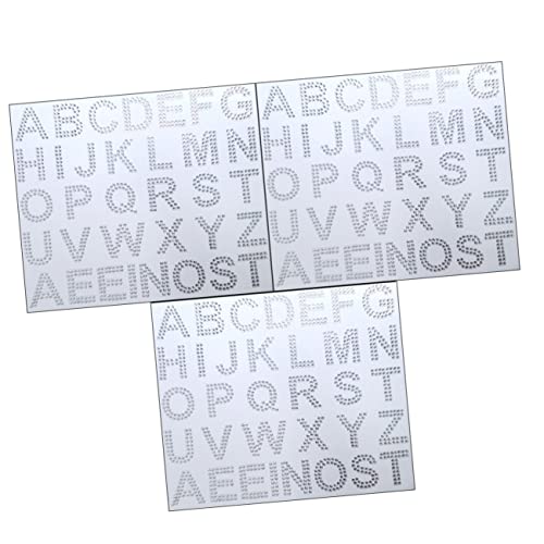 YARNOW 3Blätter Selbstklebende Glitzerbuchstaben Aufkleber Dekorative Strassbuchstaben für DIY Projekte Vielseitige Buchstabendekoration für Kleidung und Accessoires Leuchtende Farben von YARNOW