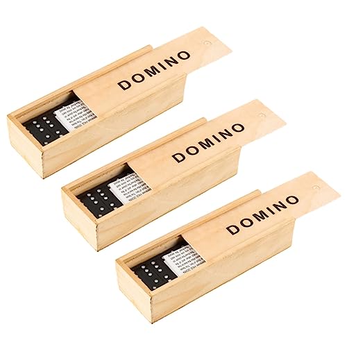 YARNOW 3Sätze Holz Domino Set Schwarze Dominoblöcke Eleganter Holzkiste Langlebiges Lernspielzeug für Perfektes Familienspiel für Drinnen und Draußen YARNOW 3Sätze Holz Domino Set Schwarze Dominoblöcke Eleganter Holzkiste Langlebiges Lernspielzeug für Perfektes Familienspiel für Drinnen und Draußen von YARNOW