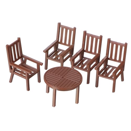 YARNOW 3Sätze Mini Und Stuhlset Aus Teiliges Möbelset Für Puppenhaus Und Miniaturszenen Für Kreatives Im Kleinen Wohnzimmer Oder Gartenmöbel von YARNOW