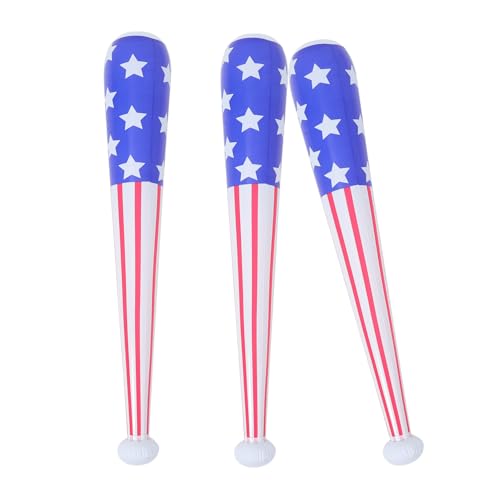 YARNOW 3Stücke Aufblasbare Baseballschläger Jubelstock Für Unabhängigkeitstag Partyzubehör Mit US Flagge Aufblasbare Jubelartikel Für Feiern Und Veranstaltungen von YARNOW