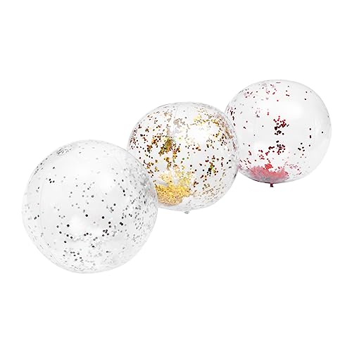 YARNOW 3Stücke Aufblasbare Strandbälle Aus PVC Mit Pailletten Sequin Bälle Für Strandpartys Wasserspiele Und Gartenaktivitäten von YARNOW