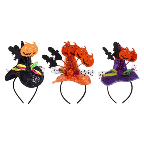 YARNOW 3Stücke Halloween Stirnbänder mit Hexenhut Damen Cosplay Haarreif für Halloween Kürbis Design Elastisch für Partys und Fotoshootings YARNOW 3Stücke Halloween Stirnbänder mit Hexenhut Damen Cosplay Haarreif für Halloween Kürbis Design Elastisch für Partys und Fotoshootings von YARNOW