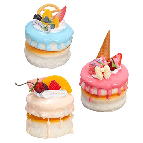 YARNOW 3Stücke Künstliche Kuchen Dekorationen Hochwertige Fake Dessert Modelle für Fotografie Partys Realistische Kuchensimulation für Hochzeiten Schaufenster von YARNOW