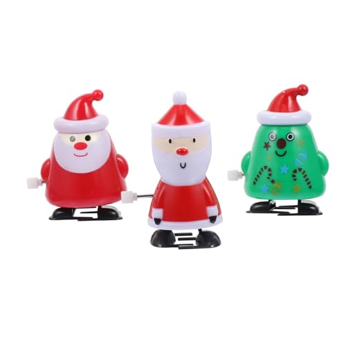 YARNOW 3Stücke Lustige Weihnachts Spielzeuge Mit Aufziehmechanismus Santa Claus Und Weihnachtsbaum Für Weihnachtsdeko Und Kinderüberraschungen von YARNOW