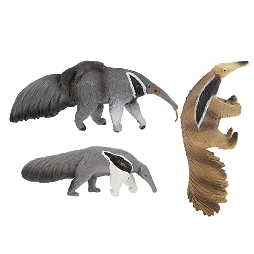 YARNOW 3Stücke Ameisenbär Figuren Satz Kognitive Ameisenbär Modellspielzeuge für Kinder Dekorative Wildtier Figuren für Zuhause Statue für Schlafzimmer und Wohnzimmer von YARNOW