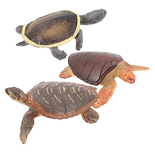 YARNOW 3Stücke Turtle Figurines Ocean Animal Models Desktop Decoration for Tortoise Toys Present for Children and Animal Lovers von YARNOW
