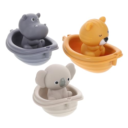 YARNOW 3er Set Teiliges Stapelbare Schwimm Boot Spielzeuge und Tierische Handpuppen für Junge Mädchen und Kleinkinder Bunte Badewannen Wasserspielzeuge Motorik und Kreativem von YARNOW