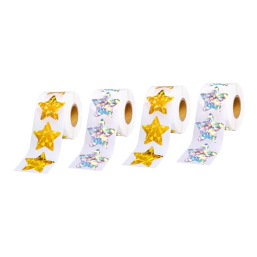 YARNOW 4 Rollen Belohnungsaufkleber wasserdichte Reflektierende Sternaufkleber für Je und Selbstklebend für Belohnungen und Ermutigung YARNOW 4 Rollen Belohnungsaufkleber wasserdichte Reflektierende Sternaufkleber für Je und Selbstklebend für Belohnungen und Ermutigung von YARNOW