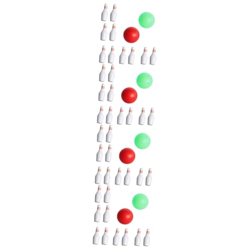 YARNOW 4 Sätze Miniatur Bowling Set Teiliges Dekorationsset für Puppenhaus Realistische Bowling und Bälle für DIY Miniaturhäuser und Spielzeugdekoration von YARNOW