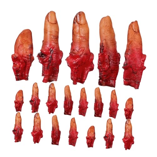 YARNOW 4 Sätze Realistische Kunststoff Abgetrennte Blutige Finger Flexible Gruselige Partyrequisite für Innen Außen Langlebige Simulation Finger für Zombie Kostüm Zubehör von YARNOW
