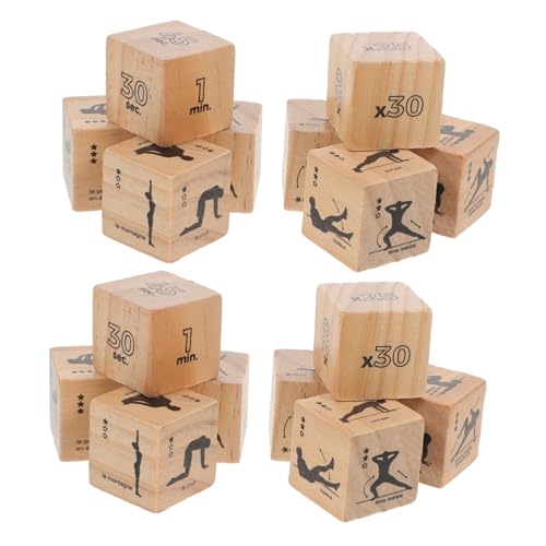 YARNOW 4 Satz Teiliges aus Fitness Würfeln Holz für Lustige Yoga Übungen Workout Spiele und Heimfitness Tragbar und Langlebig für Partys und Sportwettkämpfe YARNOW 4 Satz Teiliges aus Fitness Würfeln Holz für Lustige Yoga Übungen Workout Spiele und Heimfitness Tragbar und Langlebig für Partys und Sportwettkämpfe von YARNOW
