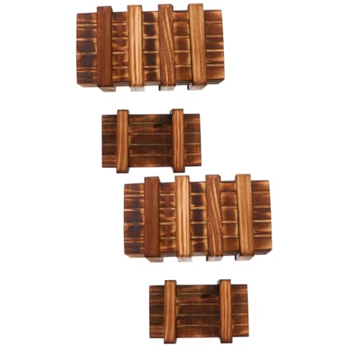 YARNOW 4 Stck Holzrätselbox mit Geheimfach Kompakte Tragbare aus Robustem Holz Herausforderndes Lernspielzeug für Praktische Aufbewahrung mit Verstecktem Schubladenfach als von YARNOW