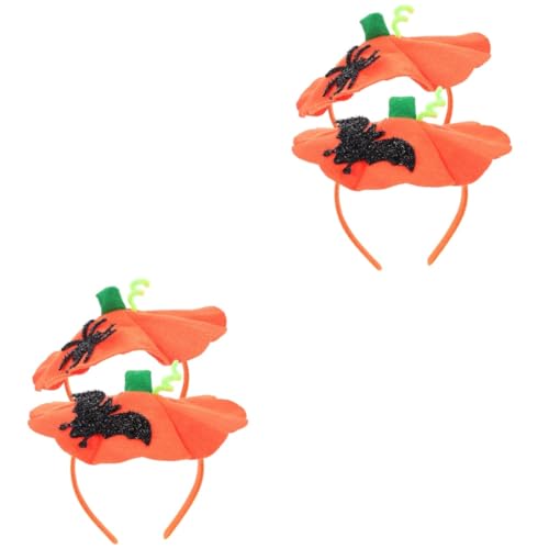 YARNOW 4 Stck. Halloween Haarschmuck Dekorative Kürbis Haarreifen mit Spinne und Fledermaus Handgefertigt Halloween Kostüm Accessoire für Party und Verkleidung von YARNOW