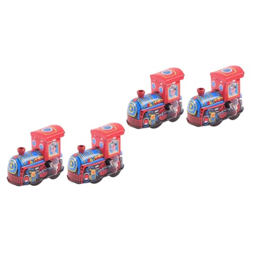 YARNOW 4 Stck. Retro Aufziehspielzeug Mini Dampflok aus Klassische Blechlokomotive für Fördert Kreativität Vorstellungskraft und Soziale Fähigkeiten zu Weihnachten von YARNOW