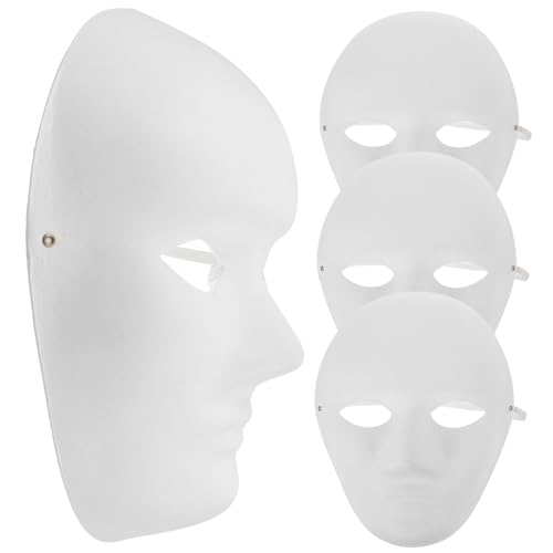 YARNOW 4 Stück DIY Handgemalte Masken Weiße Pulp Masken für Halloween Kostüm und Theateraufführungen für Kreative Bastelprojekte und Partys YARNOW 4 Stück DIY Handgemalte Masken Weiße Pulp Masken für Halloween Kostüm und Theateraufführungen für Kreative Bastelprojekte und Partys von YARNOW