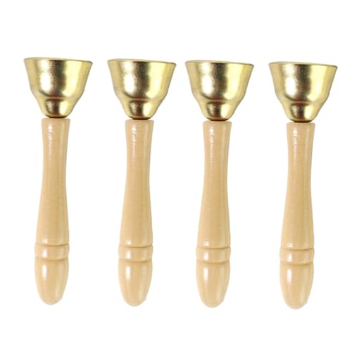 YARNOW 4 Stück Holz Glockenspielzeug für Kinder Handglocken Musikinstrument Pädagogisches Spielzeug Sicher und Gratfrei Fördert Rhythmusgefühl und Selbstvertrauen von YARNOW