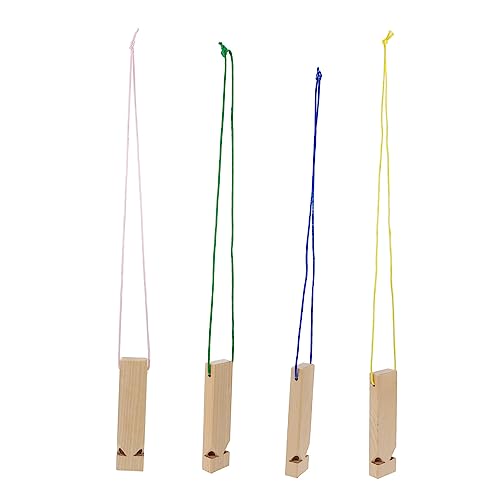 YARNOW 4 Stück Holzpfeifen für Kreatives Musikinstrument Zugpfeife für Partys und Spiele Fördert die Kreativität und Handfertigkeit der Kleinen Zufällige Farbe von YARNOW