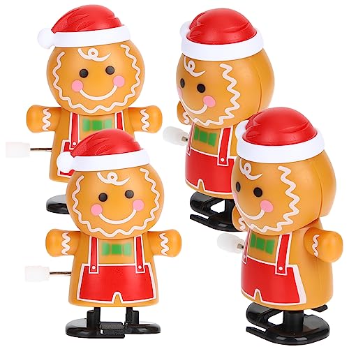 YARNOW 4 Stück Kreative Aufziehspielzeug Kleine Lustige Weihnachtsfiguren Langlebige Wind Up Lebkuchenmänner Handliche Spielzeuge für Weihnachtsfeier und Geschenkspaß YARNOW 4 Stück Kreative Aufziehspielzeug Kleine Lustige Weihnachtsfiguren Langlebige Wind Up Lebkuchenmänner Handliche Spielzeuge für Weihnachtsfeier und Geschenkspaß von YARNOW