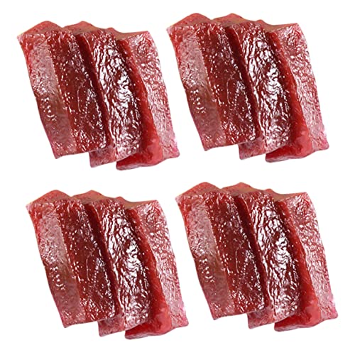 YARNOW 4 Stück Künstliche Fischwürfel Realistische Fischfleisch Modelle für Fotografie Dekoration und Lernspielzeug Lebensechte Nachbildung für Zuhause und Gastronomie von YARNOW