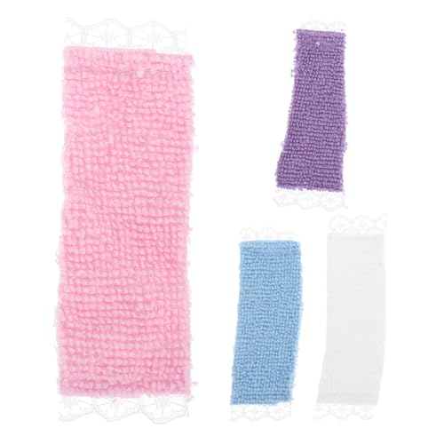 YARNOW 4 Stück Maßstab Weiche Spitzen und Badetücher aus Puppenhaus Badezimmer Zubehör Langlebige Waschbare Puppenstubendeko in Weiß Blau Rosa YARNOW 4 Stück Maßstab Weiche Spitzen und Badetücher aus Puppenhaus Badezimmer Zubehör Langlebige Waschbare Puppenstubendeko in Weiß Blau Rosa von YARNOW