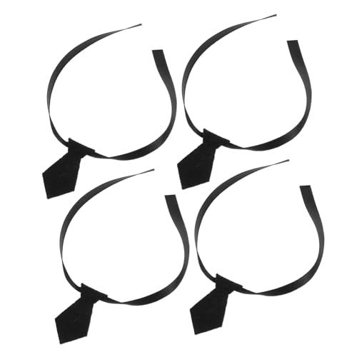 YARNOW 4 Stück Mini Krawatten Schwarz Kleine Handgefertigte Accessoires aus Weichem Material Elegante Puppen und Modell Accessoires als und Dekoration für Puppen und Miniaturwelten von YARNOW