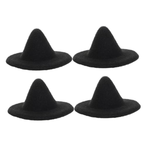 YARNOW 4 Stück Mini Magierhut Mini-Hut Miniatur-Puppenhüte unser Miniaturhüte Mini-Kappe winziger Hut Halloween -Hut Halloween-Dekorationshut winzige Hüte Partyzubehör Eva Schwarz von YARNOW