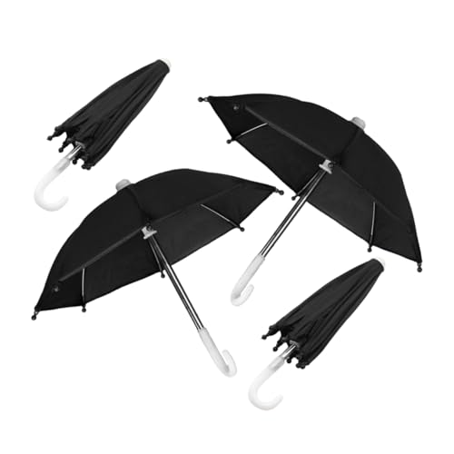 YARNOW 4 Stück Mini-Regenschirm Regenschirme klein Puppe für Miniatur Regenschirmdekore dekorativer Minischirm Regenschirm Dekorationen Dekorative Regenschirm Mini - Metall Schwarz von YARNOW