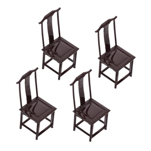 YARNOW 4 Stück Mini-Stuhlmodell Möbel Haus Miniatur Puppe Sitz ästhetisch Dollhouse -Simulationsstuhl Mini-Stühle winziger Stuhl Mini-Vintage-Stuhlmodell Dollhouse -Stühle Abs Braun von YARNOW
