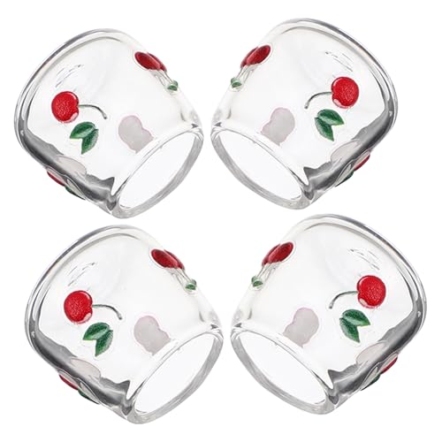 YARNOW 4 Stück Miniatur Gläser Teiliges Puppenhaus Zubehör Niedliche Mini Trinkbecher mit Kirschen Design für Fantasievolles Spiel und Küchenaccessoires YARNOW 4 Stück Miniatur Gläser Teiliges Puppenhaus Zubehör Niedliche Mini Trinkbecher mit Kirschen Design für Fantasievolles Spiel und Küchenaccessoires von YARNOW