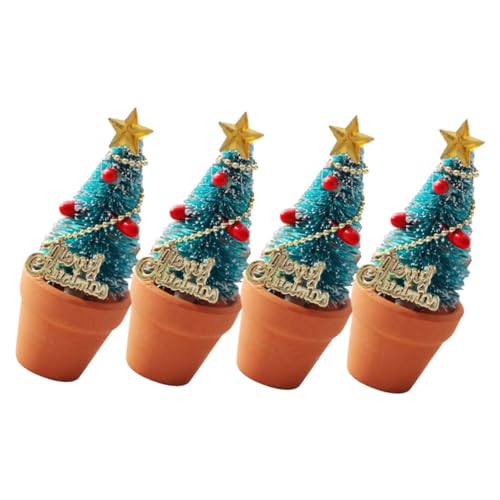YARNOW 4 Stück Miniaturhäuser für Weihnachts Szenerien und Mikrolandschaften von YARNOW