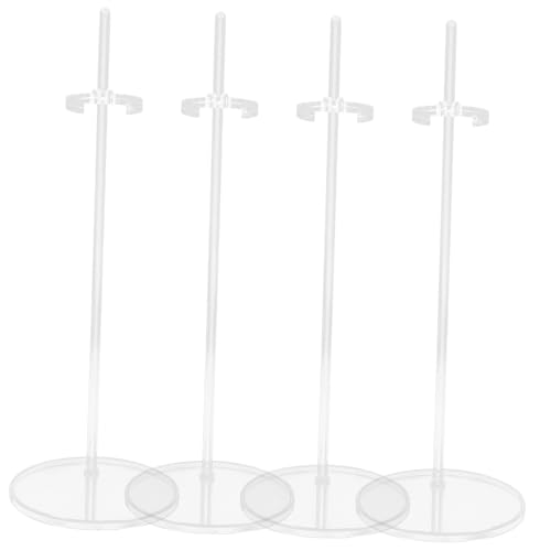 YARNOW 4 Stück Puppenständer Transparente Unterstützung für Puppen Höhenverstellbarer Halter für Figuren Stabiler Aufbewahrungsständer für Verschiedene Puppen von YARNOW