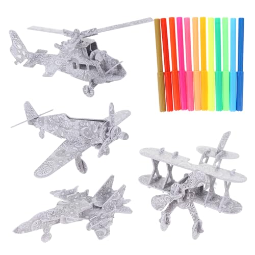 YARNOW 4 Stück Puzzle Teiliges DIY Malspielzeug mit Filzstiften für Kreative Aktivitäten für Zuhause Schule und Kinderpartys von YARNOW