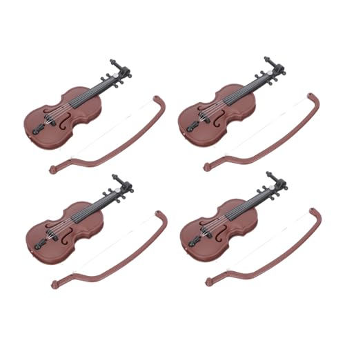 YARNOW 4 Stück Simulierte Geigenverzierungen Modelle von Musikinstrumenten Miniatur-Geigenmodelle Mini winzige Geige Mini-Musikinstrumentenmodelle Mini-Hausgeige Plastik von YARNOW
