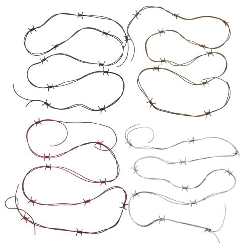 YARNOW 4 Stück Stacheldraht: Halloween-stacheldrahtketten – Realistische Fake-Ketten Für Spukhäuser – Party-Dekoration Für Halloween-themenveranstaltungen Und Streiche von YARNOW
