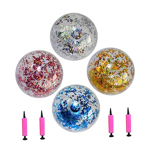 YARNOW 4 Stück Strandball mit Pailletten im Freien Schwimmbad Pailletten-Glitzerkugeln Wasserbälle aufblasbar Pailletten-Konfetti-Strandball Halloween-Wasserbälle Wasserball PVC YARNOW 4 Stück Strandball mit Pailletten im Freien Schwimmbad Pailletten-Glitzerkugeln Wasserbälle aufblasbar Pailletten-Konfetti-Strandball Halloween-Wasserbälle Wasserball PVC von YARNOW