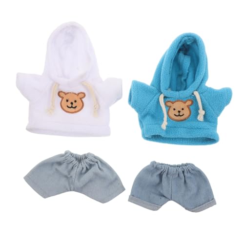 YARNOW 4 Stück Teiliges Bärenkleidungs Plüschtiere Kuschelige Hoodie Jeans-Outfits aus Strapazierfähiger Baumwolle Individuelles Doll Clothing für Stofftiere Kawaii Bequem Langlebig von YARNOW