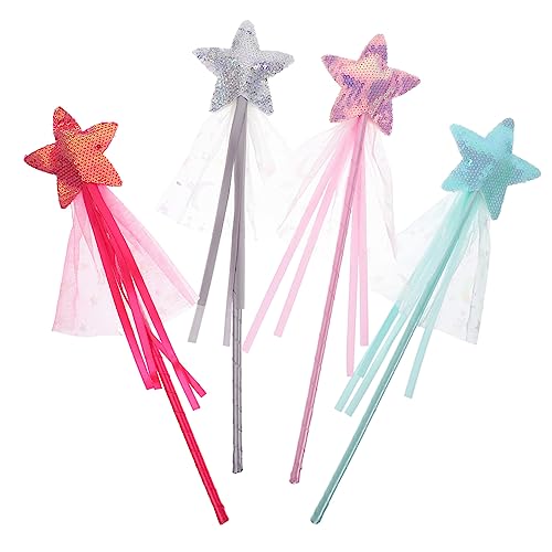 YARNOW 4 Stück Teiliges Feenstäbe mit Sternen für Glitzernde Prinzessinnenzauberstäbe für Kostümpartys Geburtstagsfeiern und Babypartys YARNOW 4 Stück Teiliges Feenstäbe mit Sternen für Glitzernde Prinzessinnenzauberstäbe für Kostümpartys Geburtstagsfeiern und Babypartys von YARNOW