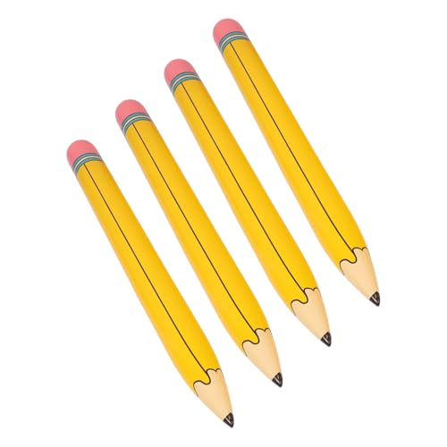 YARNOW 4 Stück Teiliges Große Aufblasbare Bleistiftballons PVC Leichtes Party-dekor für Schulanfang Abschlussfeiern Wiederverwendbare Tragbare und Auffällige Klassenzimmerdeko von YARNOW