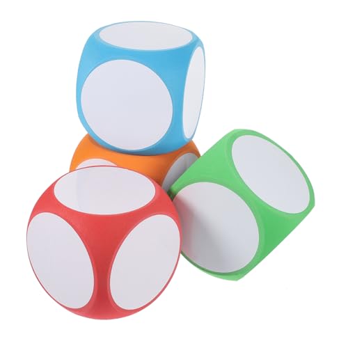 YARNOW 4 Stück Teiliges Große Löschbare Schaumstoffwürfel Weiße DIY Würfel Vielseitige Party Spielwürfel für Pädagogisches Lernspielzeug Sichere Langlebige Materialqualität von YARNOW
