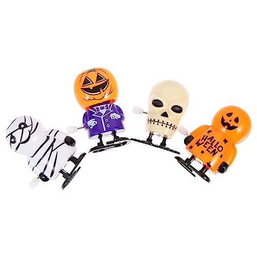 YARNOW 4 Stück Teiliges Halloween Aufziehspielzeug mit Lustigen Figuren Batteriefrei Leicht und Sicher für Halloween Party und Dekoration von YARNOW