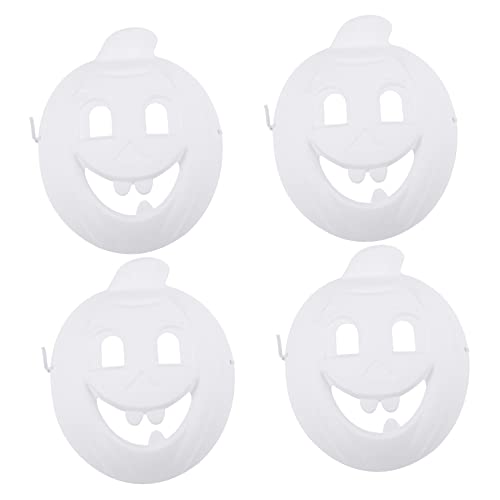 YARNOW 4 Stück Teiliges Halloween Kürbis DIY Papiermasken zum Bemalen Handgemacht Kreative Bastelmasken für Karneval Kostümparty und Kindergeburtstag von YARNOW