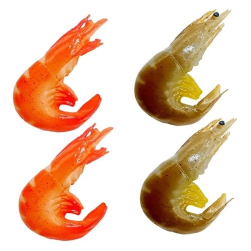 YARNOW 4 Stück Teiliges Künstliche Garnelen Modelle Lebensnahe Dekorationen aus PVC für Fotografie Küche und Lehrzwecke Simulierte Gekochte Garnelenfiguren Rot und Grün YARNOW 4 Stück Teiliges Künstliche Garnelen Modelle Lebensnahe Dekorationen aus PVC für Fotografie Küche und Lehrzwecke Simulierte Gekochte Garnelenfiguren Rot und Grün von YARNOW