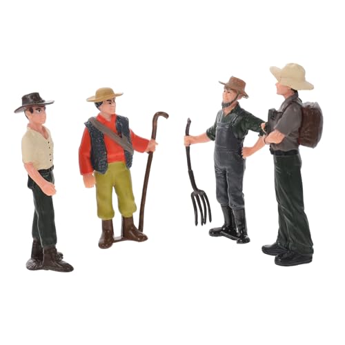 YARNOW 4 Stück Teiliges Lebensechter Farmarbeiter Figuren Realistische Miniatur Figuren für Mikrolandschaften und Dekoration für Sammler von YARNOW