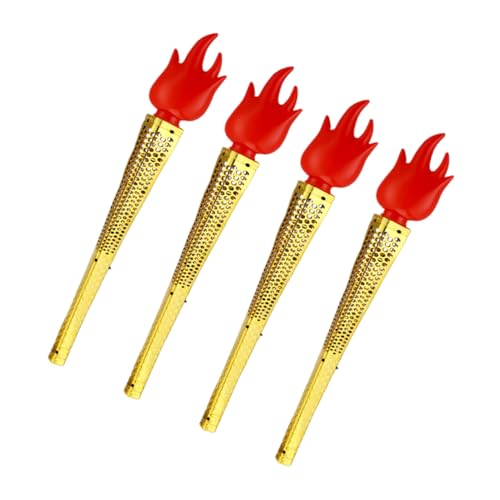 YARNOW 4 Stück Teiliges Leichte Tragbare Nachbildung Fackel Cosplay Torch Prop für Bühne Sportveranstaltungen Partys Festivals Dekorative Handfackeln in Gold von YARNOW