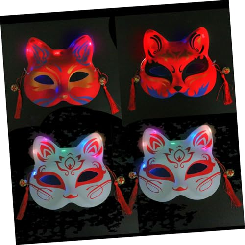 YARNOW 4 Stück Teiliges Leuchtendes Katzen Gesichts Masken Dekorative Cosplay Maskerade für Halloween Party Stilvolle Gesichtsdekoration für Kostüm und Themenveranstaltungen YARNOW 4 Stück Teiliges Leuchtendes Katzen Gesichts Masken Dekorative Cosplay Maskerade für Halloween Party Stilvolle Gesichtsdekoration für Kostüm und Themenveranstaltungen von YARNOW